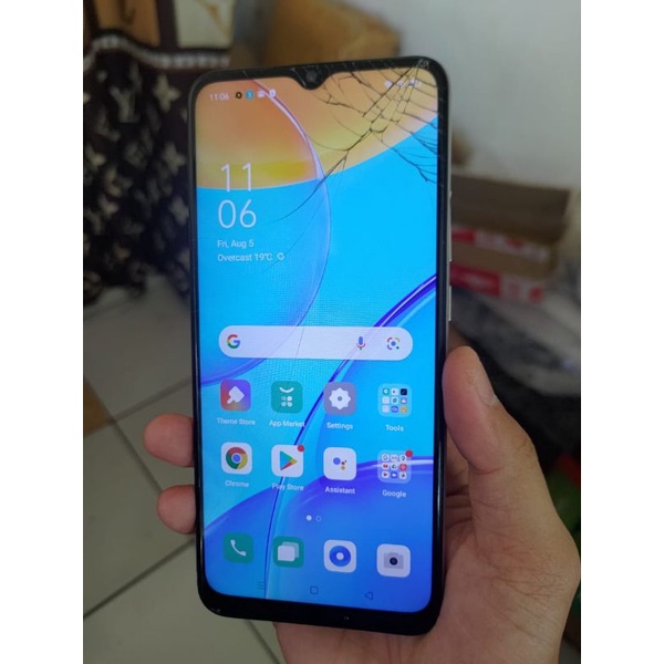 LCD OPPO A15 ORIGINAL 100% CABUTAN NORMAL (KACA RETAK)