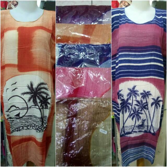 OBRAL MURAH Daster Midi Standar Corak Motif Pantai Random