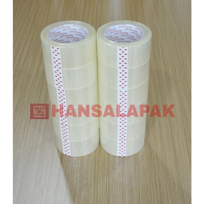 

Lakban Bening / Coklat Hansatape 48X100Y (72 Roll) Gosend