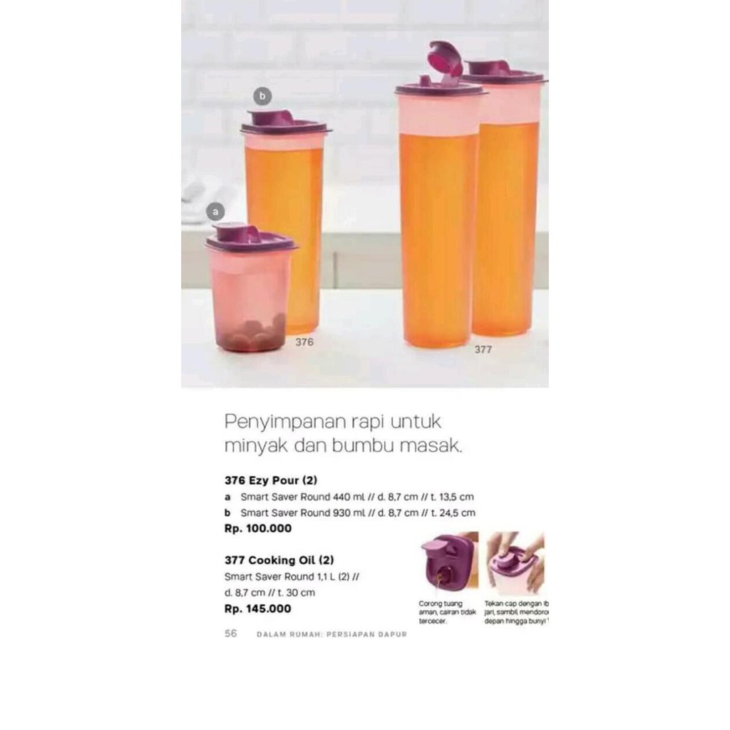 Smart Saver Round / Cooking Oil Saver Set (3) Pcs Tupperware Ungu Alat Makan Minum Original