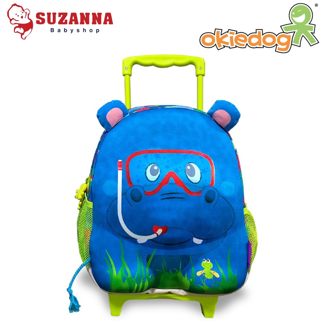 Okiedog Wildpack Junior Trolley Hippo - Tas Koper Anak (muat buku ukuran A4) 90011W