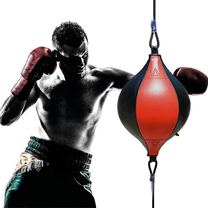 SDu9 Latihan Pukulan Punching Ball Samsak Tinju Boxing Speed Punching Bag DS0094 Hitam/Red By Pro Samsak TaffSPORT