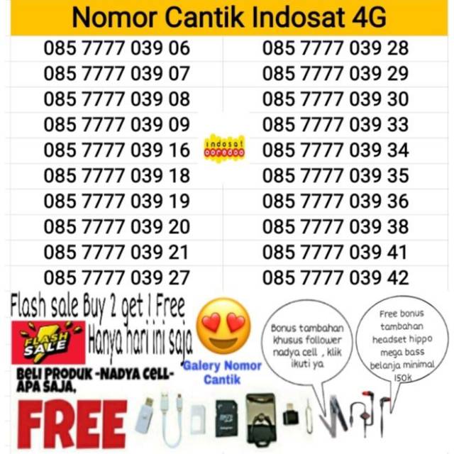 [ Bayar Di Tempat COD ] Kartu Perdana Nomor Cantik INDOSAT 4G