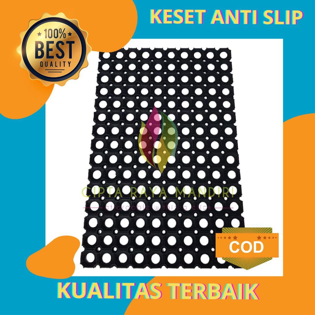 Keset/Karpet Karet Lubang KOMPOS Hitam untuk Lantai Licin/Kamar Mandi