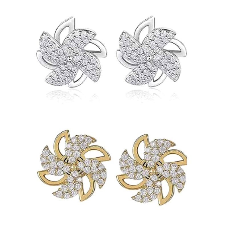Hbid Anting Tusuk Bentuk Kincir Angin Bahan Lapis Sterling Silver 925 Untuk Wanita