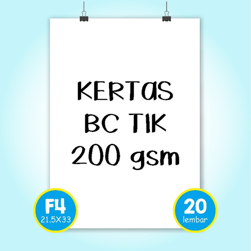 

Kertas BW uk. F4 (Folio) (1 pak isi 20 lembar)