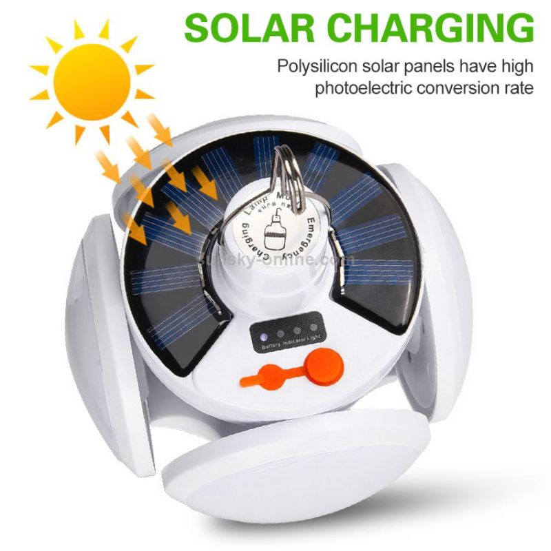 Lampu Emergency Solar UFO/Lampu Darurat Gantung Tanpa Listrik/Lampu Dragon 5 Sisi Lipat Rechargeable