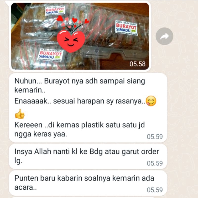 

GR ISI 10 PCS/KEMASAN PREMIUM/BURAYOT SIMADU OLEH_OLEH GARUT
