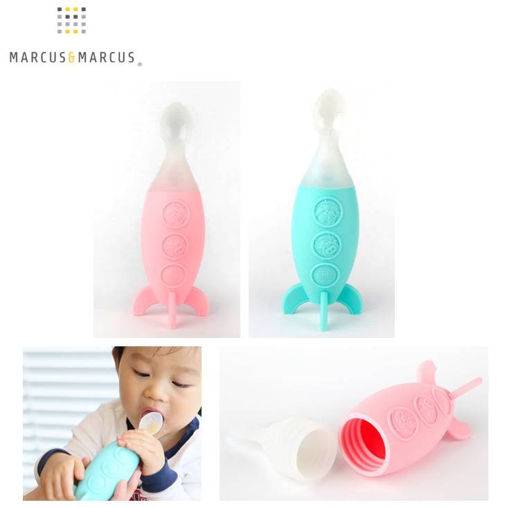 Marcus&amp;Marcus (With Lid) Baby Feeding Spoon Dispenser Rocket / marcus / marcus food feeder