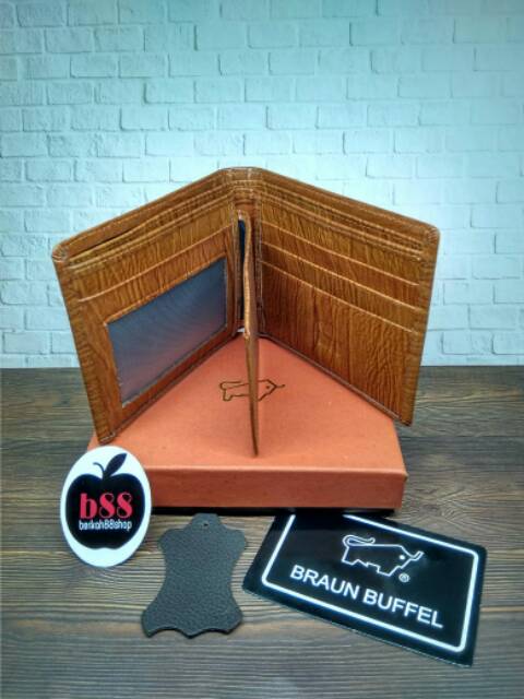 Dompet Kulit Pria / Dompet Motif Serat Kayu BRAUN B / Murah