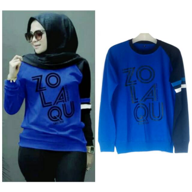 KAOS ATASAN WANITA ZOLAQU BIRU TERBARU