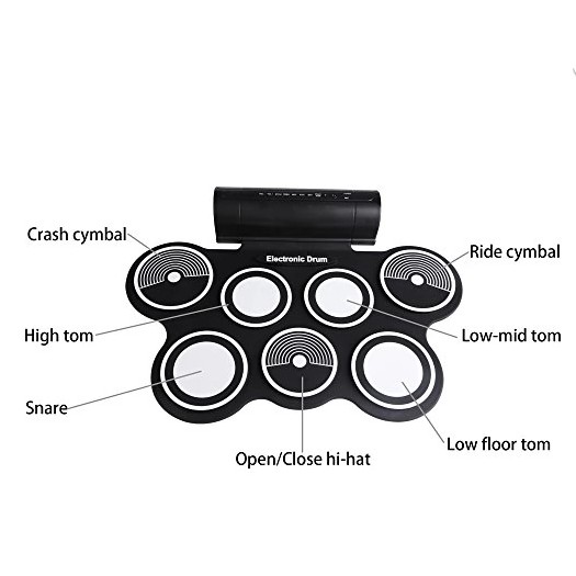 PROMO.. Portable Roll Up Drum Pad Set Kit with Built in Speaker  No CD