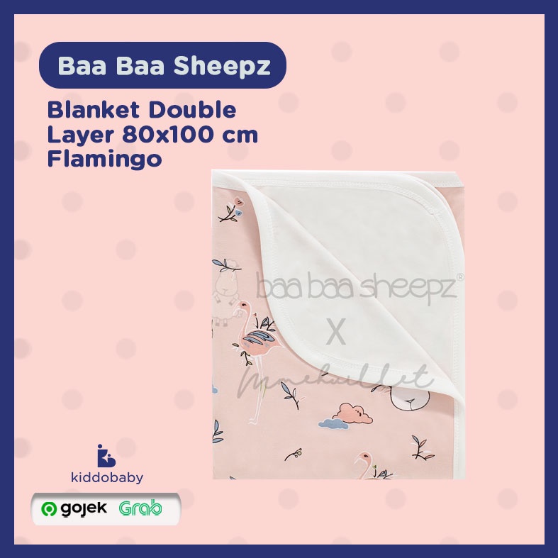 Baa Baa Sheepz Blanket Double Layer 80x100 cm - Flamingo | Selimut Bayi