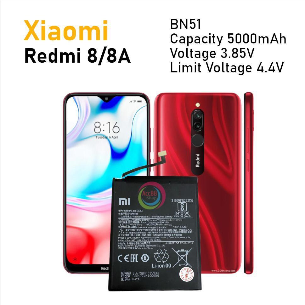 Batre battery baterai Double Power IC/C&amp;C Xiaomi BN51 Redmi 8 / 8A