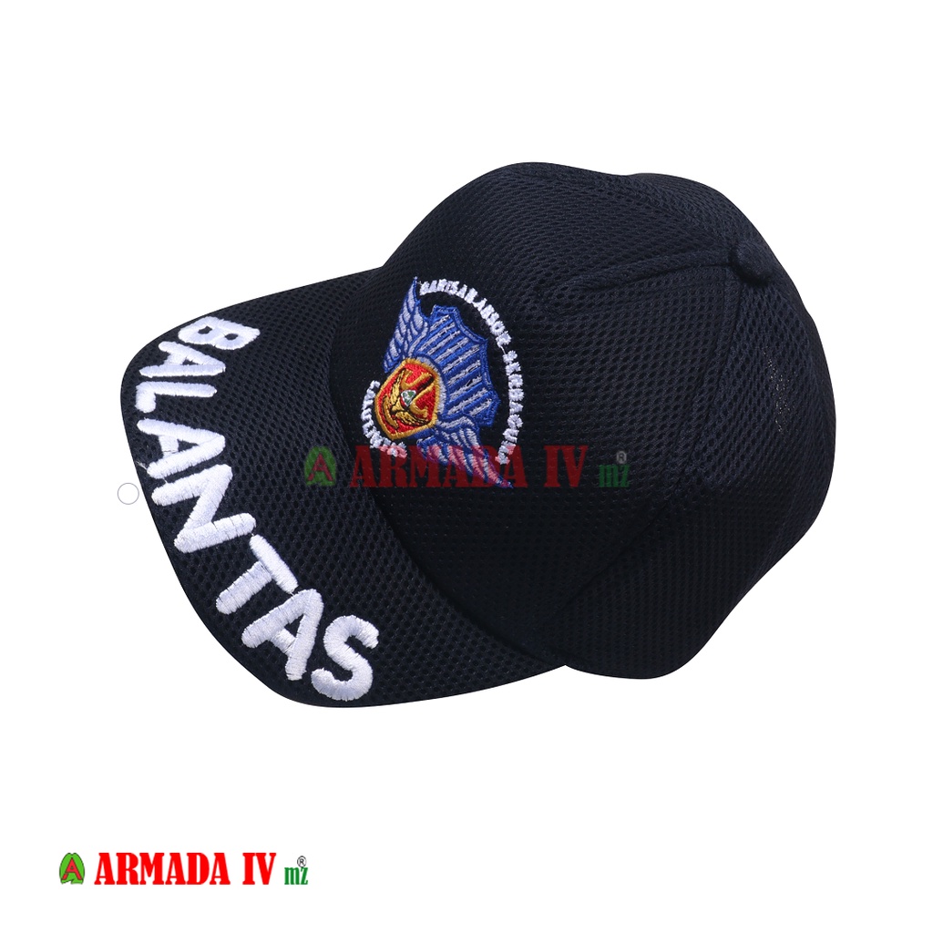 Topi Jaring BALANTAS Hitam Topi Banser Lalu Lintas Tulisan Besar