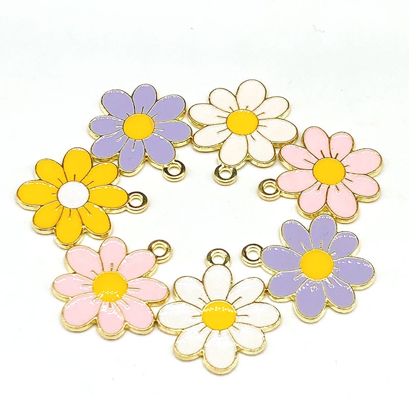 4 Pcs Liontin Bunga Daisy Bahan Alloy Untuk Membuat Perhiasan Kalung Anting Gelang