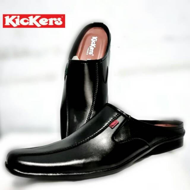 COD] Selop Hitam 39-43 BJ 6 - Sepatu Pantofel Selop Hitam Pria - Sepatu Selop Kerja Kantor