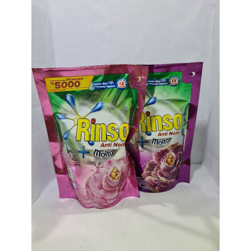 rinso deterjen cair molto pink dan ungu 215 ml