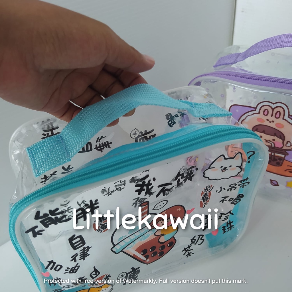 LK/Tas Pouch Mika Boba Girl Make Up Kosmetik Serbaguna Persegi Wanita Remaja