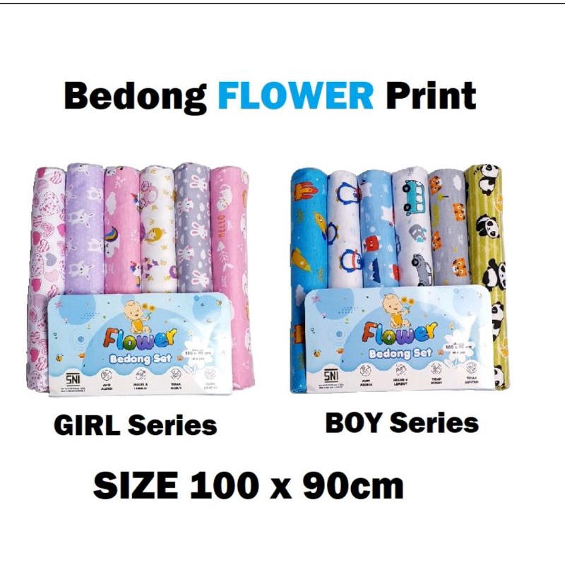 Bedong print kaos Flower 100x90 SNI (R2)