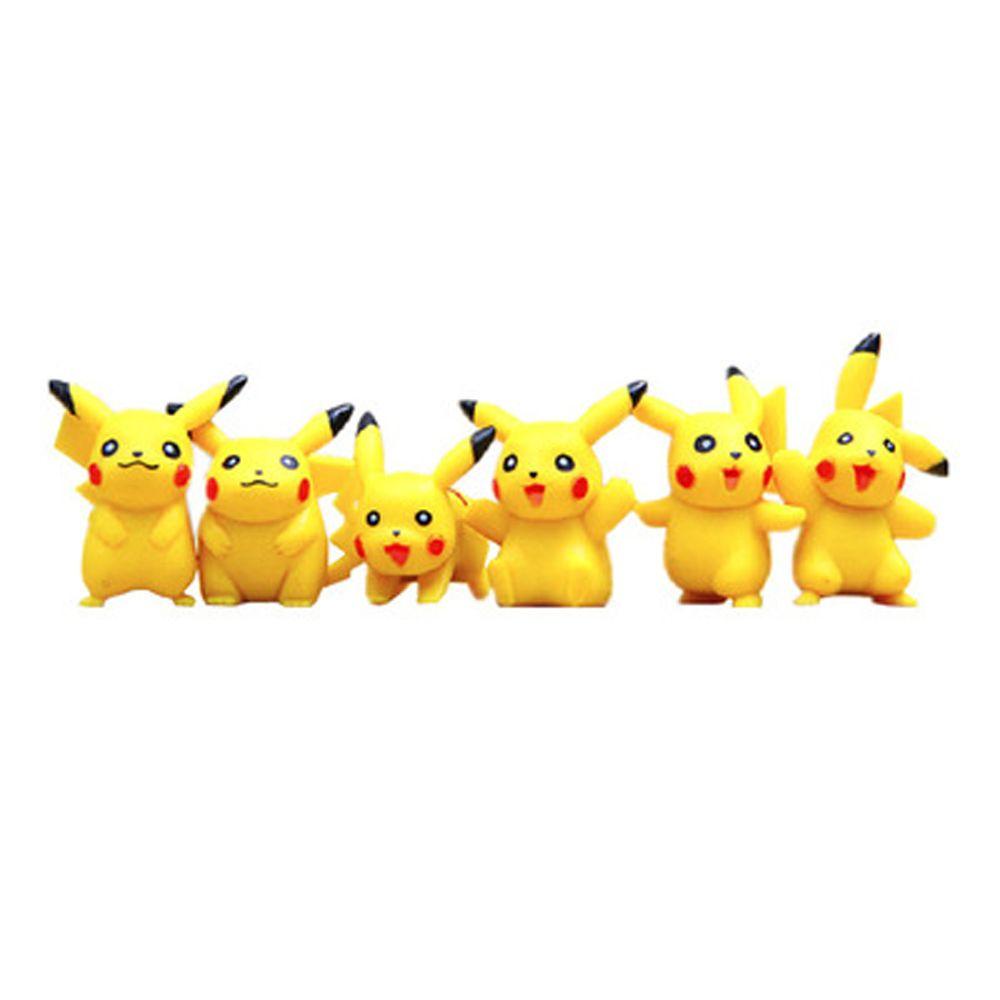 Lanfy Pikachu Figure Hadiah Ulang Tahun 6pcs/set Mainan Mini Anime PVC Pokemon