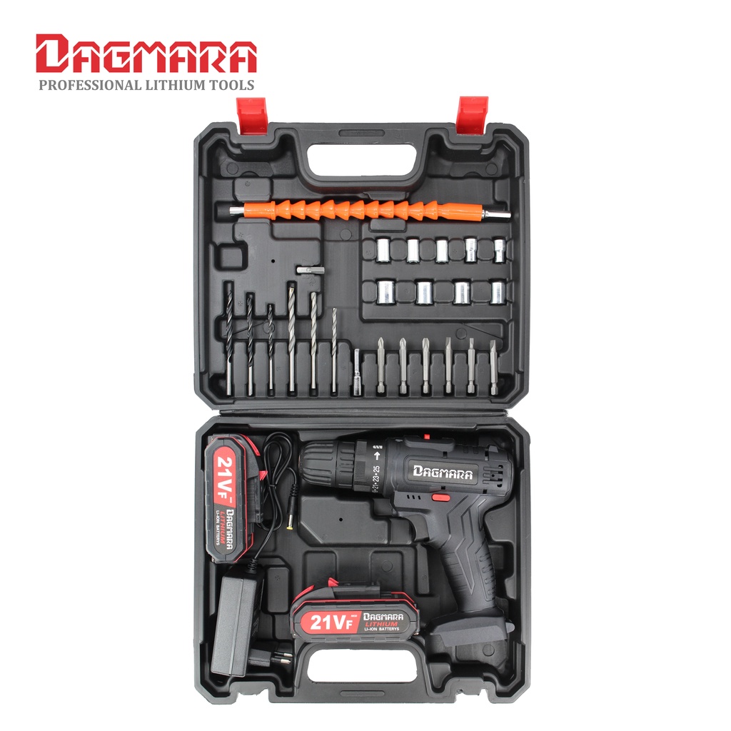 Dagmara 21V Cordless Screw drill Mesin Bor Baterai Portable Impact Drill Bor Kayu Beton Besi