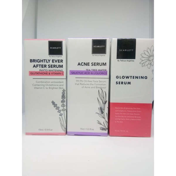 Scarlet Serum Acne &amp; Brightly Ever After Serum &amp; Glowtening serum 100% Original