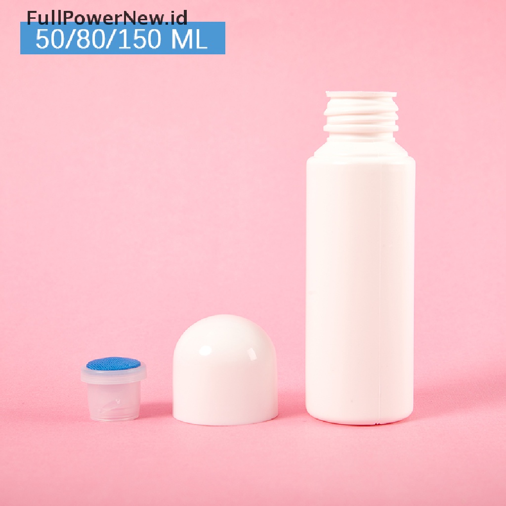 (Full) Botol Cairan Obat 50 / 80 / 150ML Warna Putih Dengan Spons Aplikator