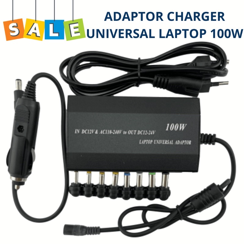 Adaptor universal laptop adaptor 100w combo charger DI mobil 12V-24V 5A