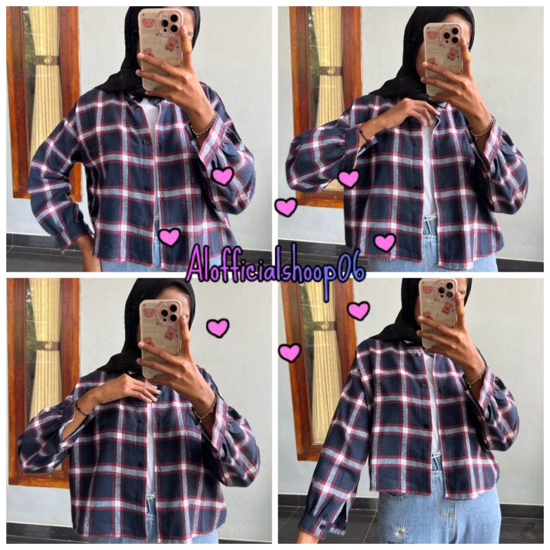 CROP TOP FLANEL / KEMEJA FLANEL WANITA / KEMEJA CROP / KEMEJA WANITA TERBARU-AL:16