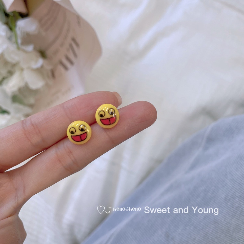 Candy Jewelry Cute Earrings Cartoon Smiley Emoji Earring Fashion Ear Studs for Women and Girls