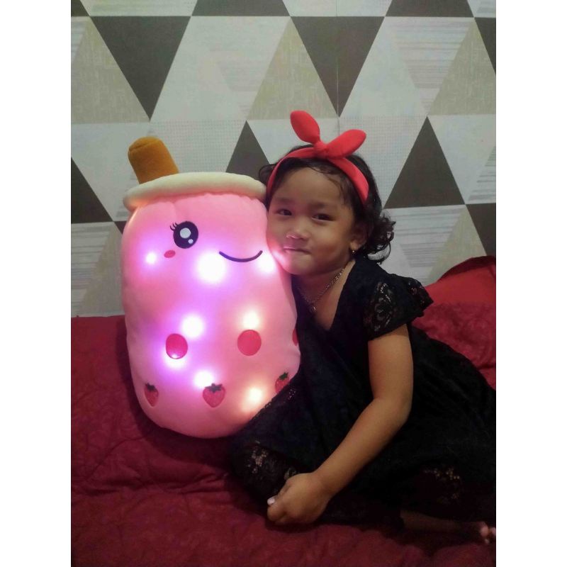 Boneka Boba Milk Tea JUMBO LED Berlabel SNI