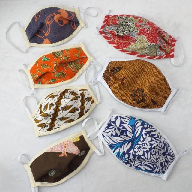 Masker Kain Batik Tulis Madura Reusable Non Medis Mask Debu Kain Katun Anak Dewasa