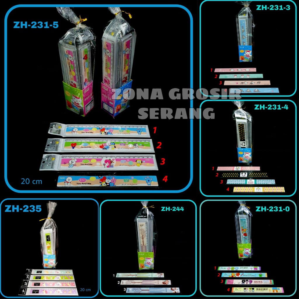 

PENGGARIS FANCY PLASTIK PENGGARIS BT21 BTS 20CM TERLARIS penggaris lucu