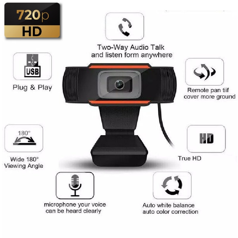 Kamera Web Webcam 720P HD Untuk Komputer Untuk Laptop PC