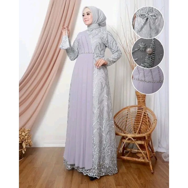 Gamis Wisuda Remaja Premium || Gamis Payet Slendang Terbaru 2022 || Gamis Seragam Pesta Mewah || [COD] Bayar di Tempat || Gamis Tille Premium Quality Product || Gamis Tille Kombinasi Cerutty Payet || Dress Kondangan