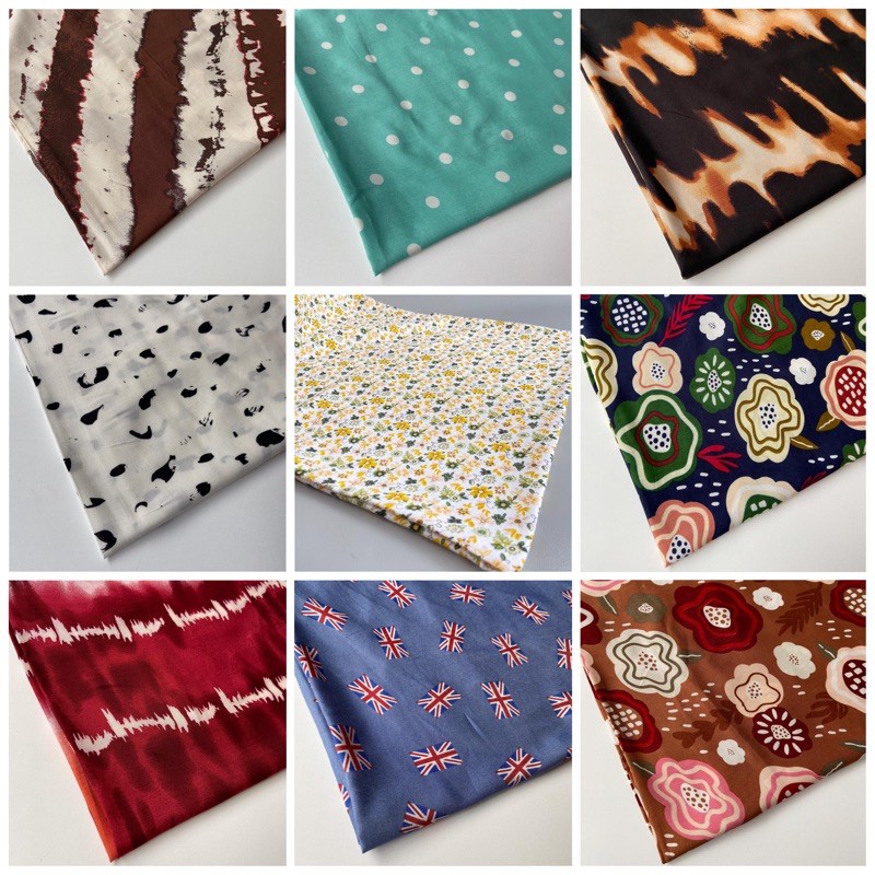 Kain Katun Rayon Motif Uniqlo Premium