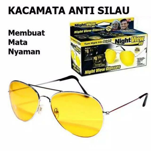 [BISA COD] Kacamata Anti Silau di Malam Hari Kacamata Kuning Pengendara Mobil Motor