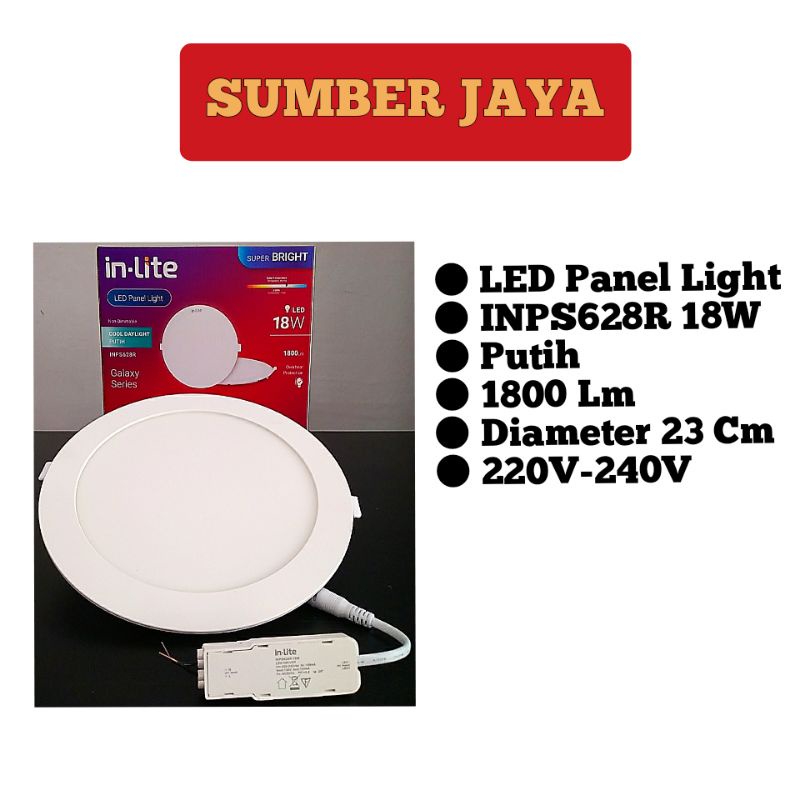 Lampu LED Panel Light In-lite INPS628R 18 watt