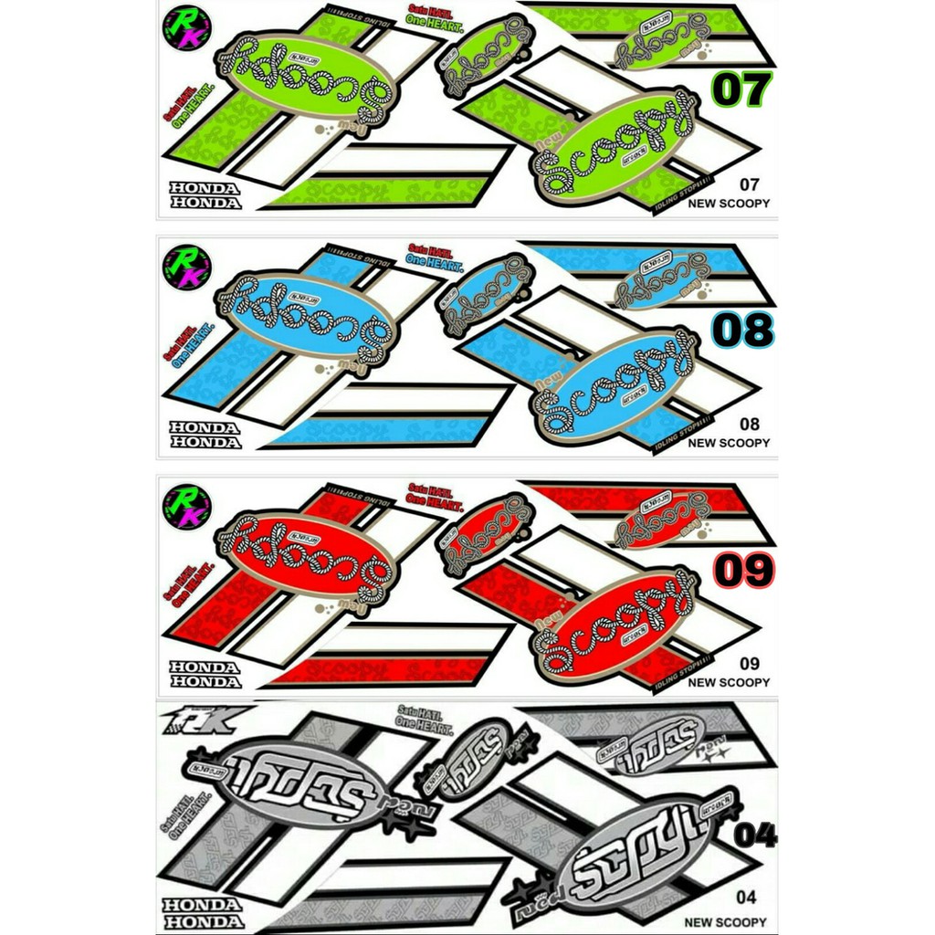 Sticker Striping Variasi Thailand Thailook Scoopy Fi 2013-2016  -A1 f1192