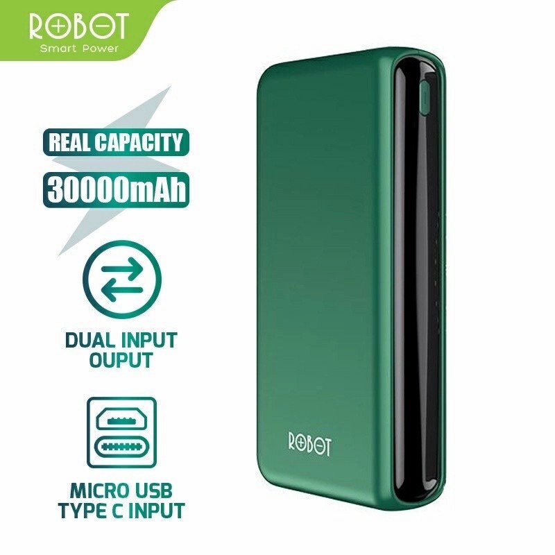 POWER BANK ROBOT RT31 30000mAh 18W 3 Outputs dan 2 Input Quick Charge