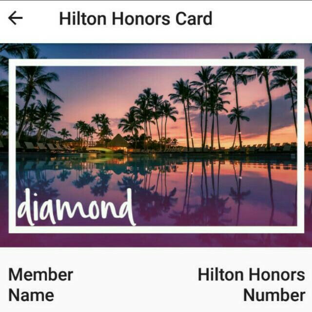 

Kartu Member anggota Hiltonhonor DIAMOND status