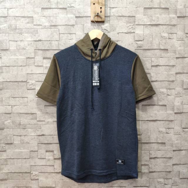 Kaos hoodie/kaos pria hoodie lengan pendek