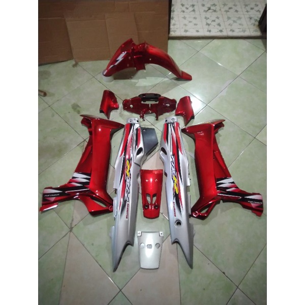 COVER BODY FULL SET HALUS YAMAHA F1ZR FIZR FIZ R MILLENIUM MERAH SILVER