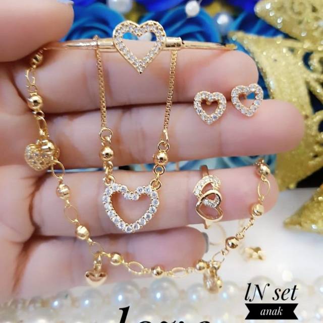 Xuping set perhiasan anak lapis emas 18k 3027j