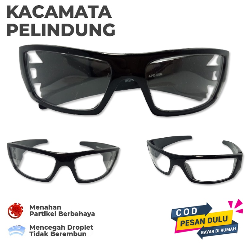 Kacamata Anti virus Protection Eye Glasses Kacamata Safety Glass / Kacamata Pelindung / goggles APD / Cod