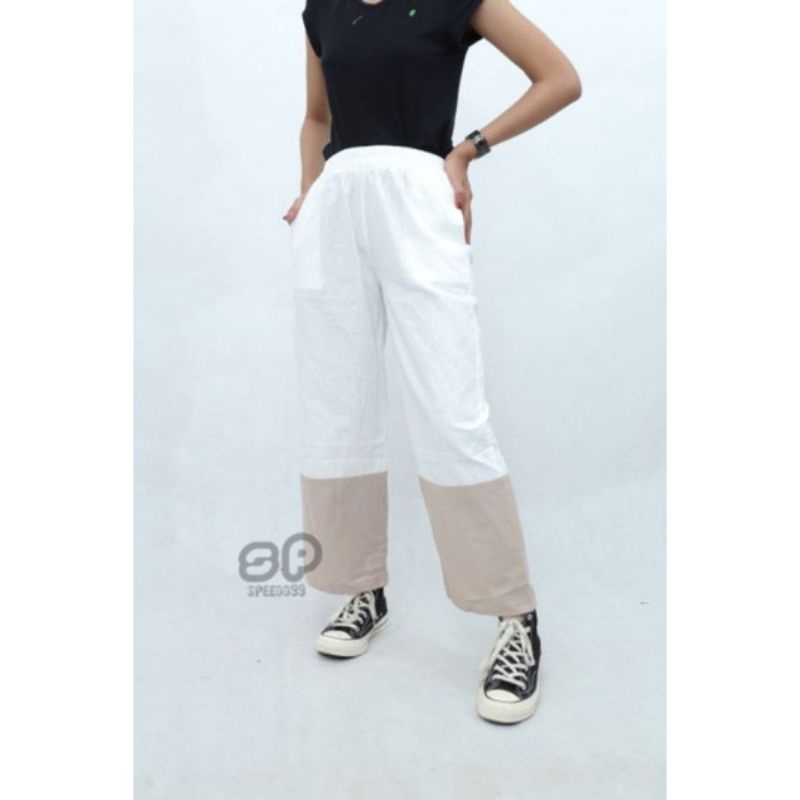 Celana Kulot Linen Highwaist 2238 - Linen Cullote Double Button - Linen PantsVariasi.Kancing