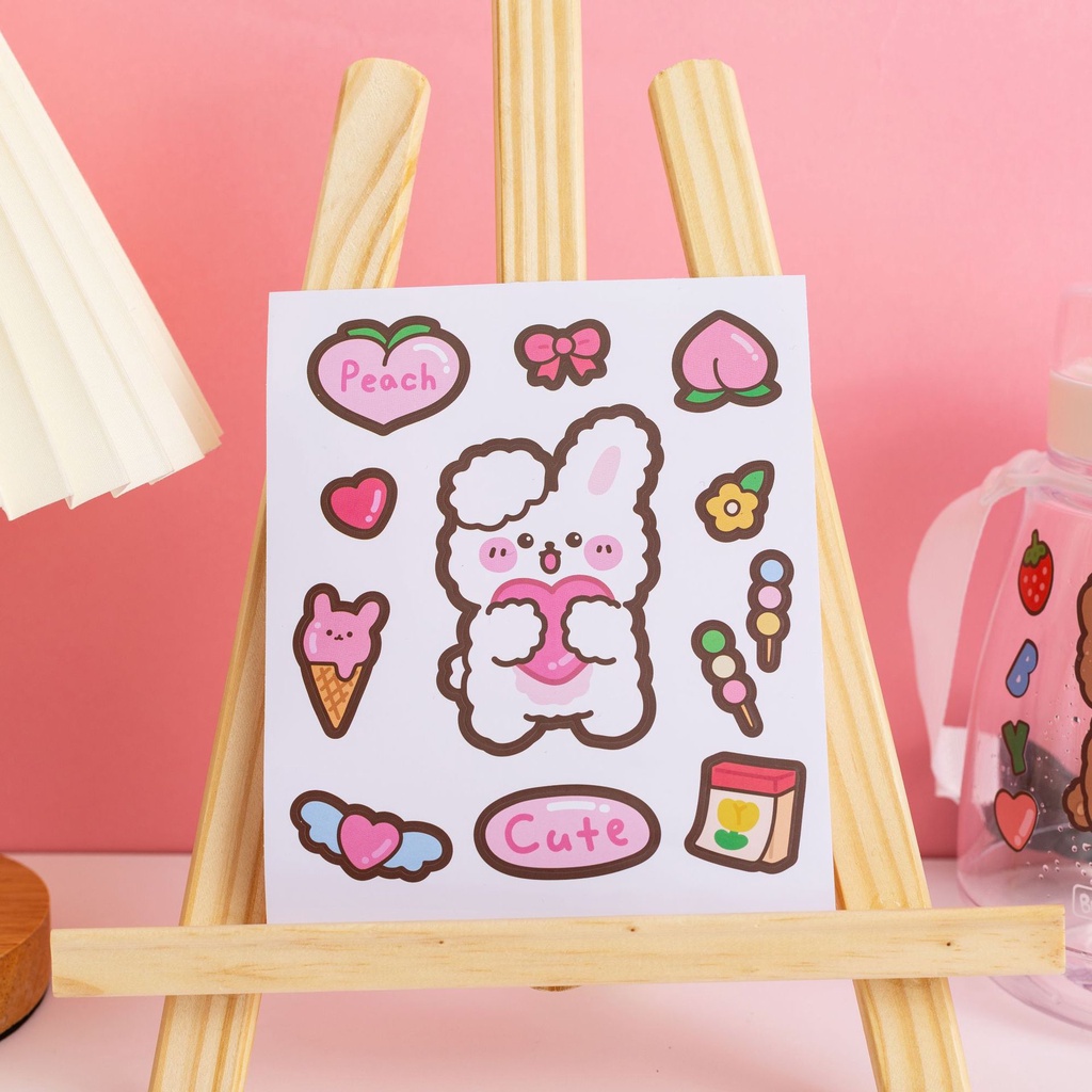 Stiker Motif Kartun Hewan Lucu Multifungsi Anti Air Warna-Warni Untuk Dekorasi Scrapbook / Album / Craft DIY