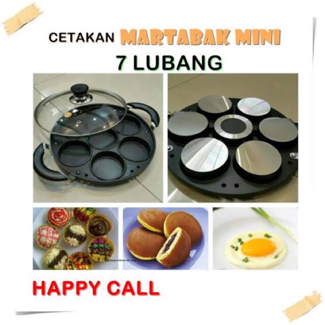 Original Cetakan Happy Call 7 Lubang Lumpur Apem Snack Maker Kue Martabak Mini Shopee Indonesia