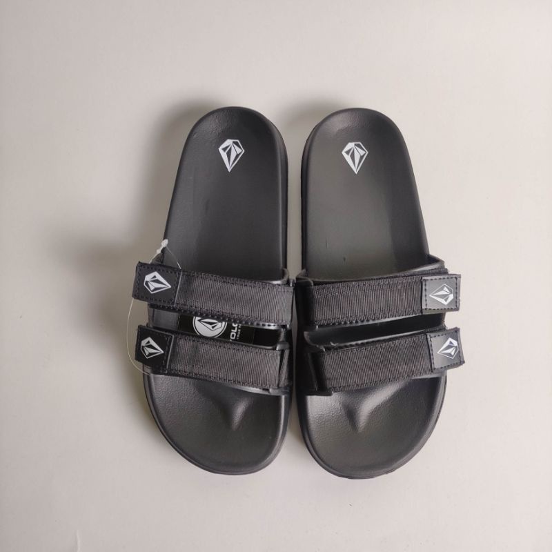 Sandal strap/Velcro volcom hitam strap hitam